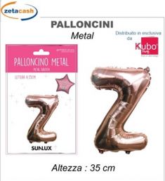 PALLONCINO METALIZZATO ROSA GOLD LETTERA Z 35 CM