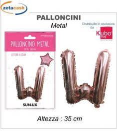PALLONCINO METALIZZATO ROSA GOLD LETTERA & 35 CM