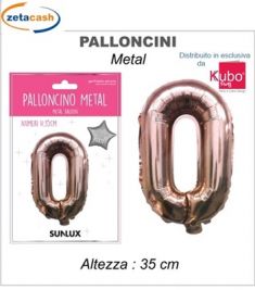 PALLONCINO METALIZZATO ROSA GOLD NUMERO 0 35 CM