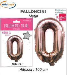 PALLONCINO METALIZZATO ROSA GOLD NUMERO 0 100 CM