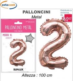 PALLONCINO METALIZZATO ROSA GOLD NUMERO 2 100 CM