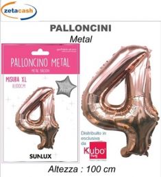 PALLONCINO METALIZZATO ROSA GOLD NUMERO 4 100 CM
