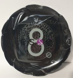 PIATTO FLOWER 8 PZ. IN PLASTICA NERO 180mm.