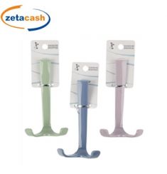 GANCIO IN PLASTICA CON DOPPIO GANCIO COLORI ASS