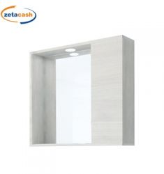 SPECCHIO CON LUCE 1 ANTA BIANCO CON APERTURA A SCOMPARSA