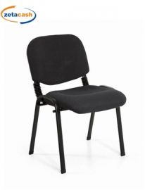 SEDIA ATTESA IN TESSUTO NERO CM 54X55XH90