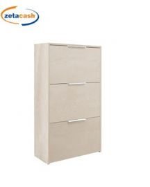 SCARPIERA IN LEGNO BIANCA MELAMINICO 3 ANTE 60X25 CM H105 CM