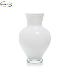 VASO IN VETRO ADONE BIANCO 26 CM.