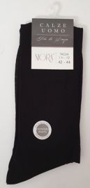 CALZA LUNGA LORD FILO di SCOZIA NERO, 100% COTONE MAKO' EGITTO