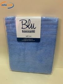 SET ASCIUGAMANO 1+1 AZZURRO BASSETTI CM 40X60/60X110
