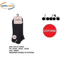 CALZINI SNEAKER DIADORA UNISEX IN COTONE NERO DAL 39 AL 42