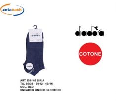 CALZINI SNEAKER DIADORA UNISEX IN COTONE BLU DA 43 AL 46