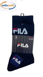 CALZA TENNIS SPUGNA NERO FILA TG. 35/38 3 PAIA