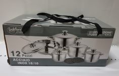 BATTERIA IN ACCIAIO AD INDUZIONE 12 PEZZI