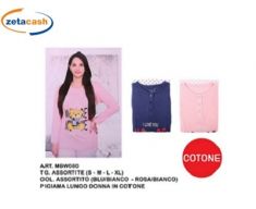 PIGIAMA DONNA COTONE MANICA LUNGA MASTROBIANCO ROSA TG M-XL