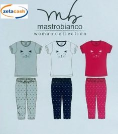 PIGIAMA DONNA MEZZA MANICA CON PANTALONCINO DISEGNO OCCHI
