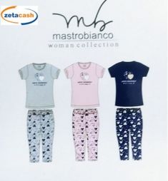 PIGIAMA DONNA MEZZA MANICA CON PANTALONCINO DISEGNO CUORI