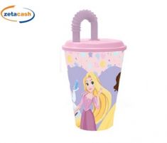 BICCHIERE PLASTICA CON COPERCHIO CANNUCCIA PRNCIPESSE 430ML