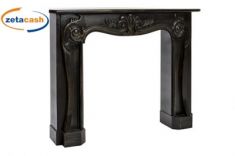 CORNICE CAMINO LEGNO ABETE COLORE NERO H1,03X1,30X25CM