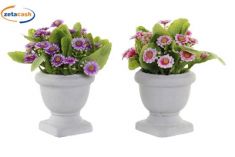 VASO IN ARGILLA CON FIORI CM 15X15X16