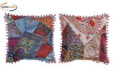 CUSCINO ARREDO CON PON PON CM 45X45