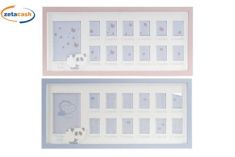 CORNICE IN LEGNO MULTIFOTO CON PANDA CM 63X1,5X29