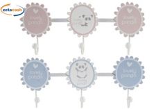 ATTACCAPANNI IN LEGNO PANDA CON 3 APPENDINI CM 40X4X16