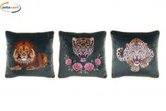 CUSCINO ARREDO IN VELLUTO CON ANIMALI