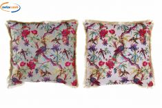 CUSCINO ARREDO IN VELLUTO FANTASIA VOLATILI