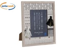 CORNICE PORTAFOTO STILE ETNICO 27X22 FOTO 18X13 GRIGIA