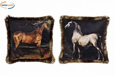 CUSCINO ARREDO FANTASIA CAVALLO IN VELLUTO