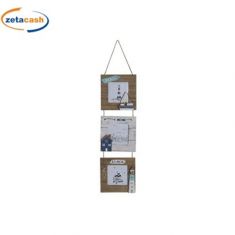 CORNICE DA MURO 3 PORTAFOTO MDF TEMA MARE 10X10 H53X16