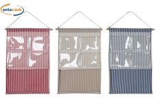 PORTA OGGETTI DA PARETE IN TESSUTO CON 5 TASCHINI