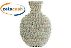 VASO CON LUMACHE BIANCHE E VERDI CM 22X22X32