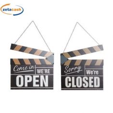 DECORAZIONE PARETE LEGNO OPEN/CLOSED H53X51 CATENA