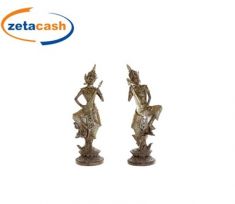 BUDDHA IN RESINA CON STRUMENTO MUSICALE CM 13X10X34