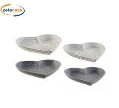 SET 2 VASSOIO DECORATIVO MDF CUORE 25X25 21X21 COL ASS