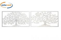 DECORAZIONE PER PARETE RETTANGOLARE ALBERO DELLA VITA BIANCO