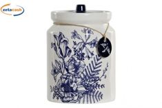 BARATTOLO IN CERAMICA CON DECORAZIONE FLOREALE 2 L