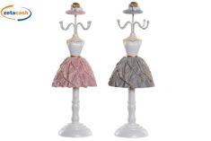 BUSTO PORTA GIOIE IN RESINA E METALLO 10X9X31 CM