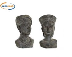 FIORIERA IN CEMENTO VISO DONNA AFRICANA 2 MODELLI 17X29 CM