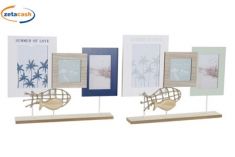 CORNICE MULTIFOTO IN LEGNO MARE CM 44 X6X34