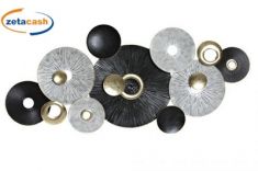 DECORAZIONE PER PARETE IN METALLO A FORMA DI CERCHI CM141X8