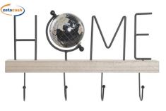 ATTACCAPANNI DA PARETE MDF METALLO SCRITTA HOME