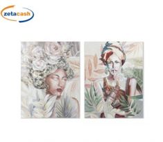 TELA QUADRO STRUTTURA LEGNO PINO DONNA AFRICANA 120X90 ASS