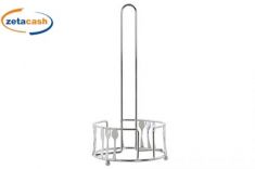 PORTAROTOLO METALLO CROMATO POSATINE BORDO H30D14CM