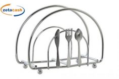 PORTATOVAGLIOLI METALLO CROMATO POSATINE H10X13X5CM