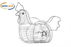 PORTAUOVA METALLO GALLINA H26X33X18CM