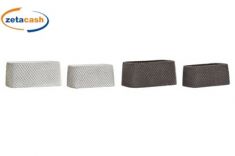 SET 2 VASI OVALI CEMENTO EFFETTO RETE BIANCO O GRIGIO SCURO