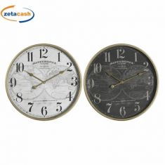 OROLOGIO PARETE MDF E PENDOLO METALLO D58CM FOGLIE E FIORI
